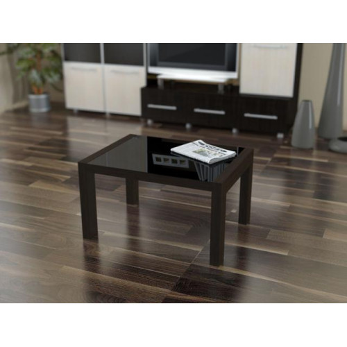 Стол журнальный Кристалл с черным стеклом (с фацетом)