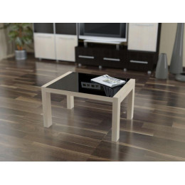 Стол журнальный "Кристалл" с черным стеклом (с фацетом)