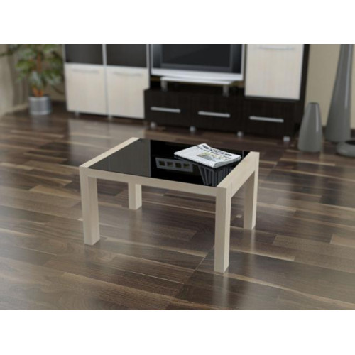 Стол журнальный Кристалл с черным стеклом (с фацетом)