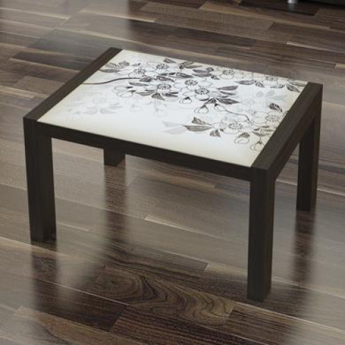 Стол журнальный Кристалл фотопечать цветы