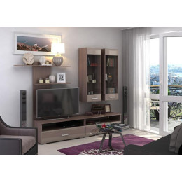 Гостиная «Вегас-2» (Шимо темный/Кофе с молоком глянец)