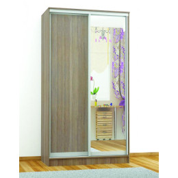 Шкаф-купе «Комфорт-2 (1450 мм)» с одним зеркалом (Ясень шимо)