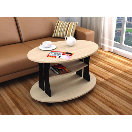 Стол журнальный «Консул-1» (Дуб молочный / Венге)