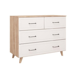 Комод "Ханна м3" дуб баррик/белый