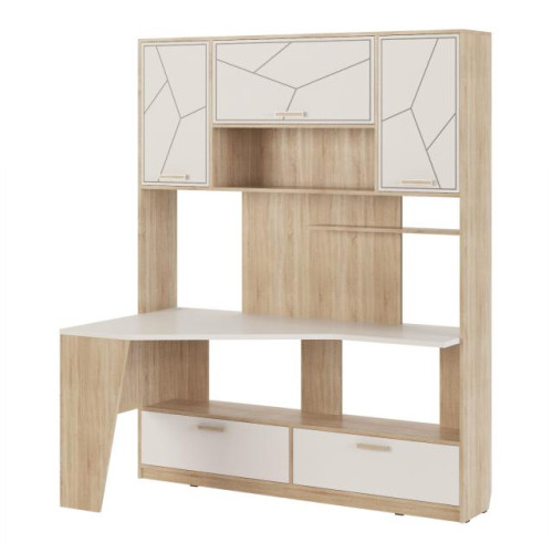 Стол компьютерный «Кембридж-1» Дуб Сонома светлый / Перламутр