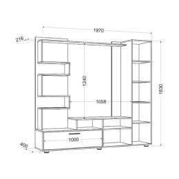 Стенка "Винсент 3" туя светлая /туя темная