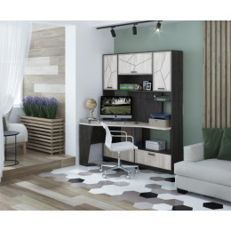 Стол компьютерный «Кембридж-1» Дуб Сонома светлый / Перламутр