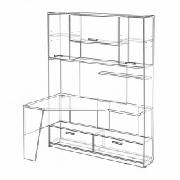 Стол компьютерный «Кембридж-1» Дуб Сонома светлый / Перламутр