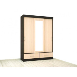 Шкаф-купе «Уют 1600» с ящиками (Венге / Дуб молочный)
