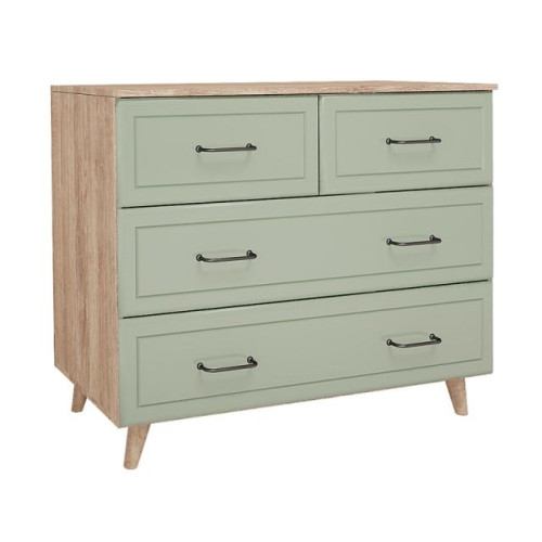 Комод Ханна м3 дуб баррик/зеленая резеда