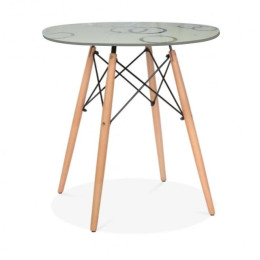 Стол обеденный из стекла GH-T10 кремовый