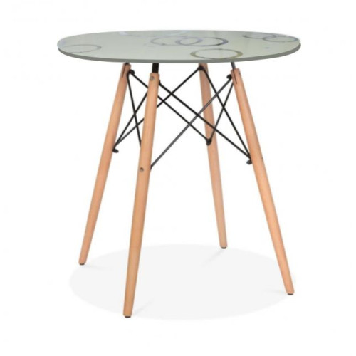 Стол обеденный из стекла GH-T10 кремовый