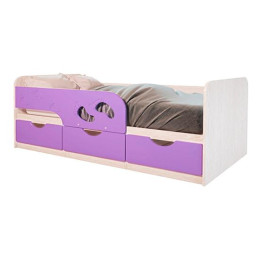 Кровать детская "Минима Лего" (Дуб атланта/Лиловый сад)