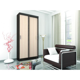 Шкаф-купе «Афина» (Венге / Дуб молочный) с фотопечатью