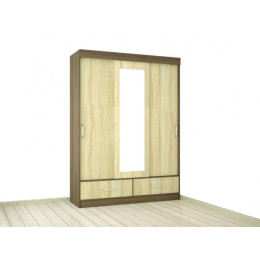 Шкаф-купе «Уют 1600» с ящиками (Ясень шимо / Дуб сонома)