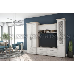 Гостиная "Британика" (Дуб атланта / МДФ Айвори)