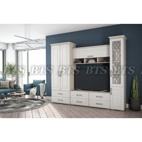 Гостиная Британика (Дуб атланта / МДФ Айвори)