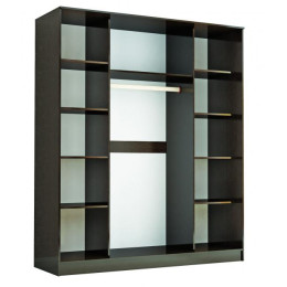 Шкаф-купе «Комфорт-3 (1850 мм)» с тремя зеркалами (Венге)