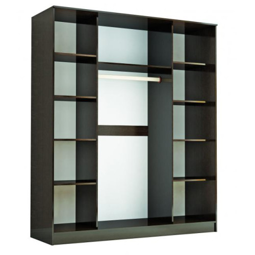 Шкаф-купе «Комфорт-3 (1850 мм)» с тремя зеркалами (Венге)