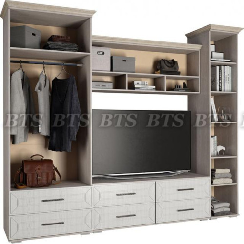 Гостиная Британика (Дуб атланта / МДФ Айвори)