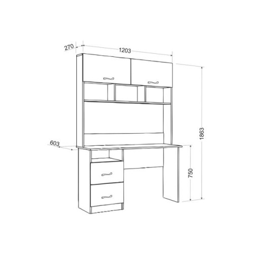 Стол компьютерный Матеуш 5 шимо светлый