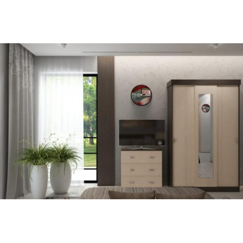 Спальный гарнитур «Бася Комби» беленый дуб