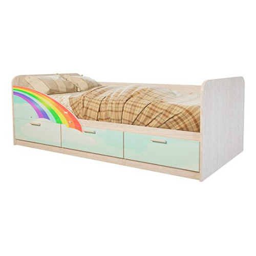 Кровать детская Минима Радуга (Дуб атланта/Фотопечать)