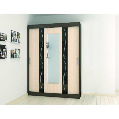 Шкаф-купе «Уют Люкс» (Венге / Дуб молочный)