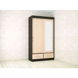 Шкаф-купе «Уют 1200» с ящиками (Венге / Дуб молочный)