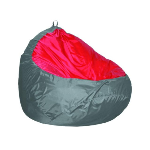 Пуф Груша-2 оксфорд серый/красный