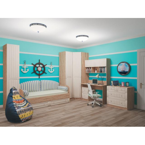 Подростковая комната Богуслава дуб баррик светлый/крем брюле