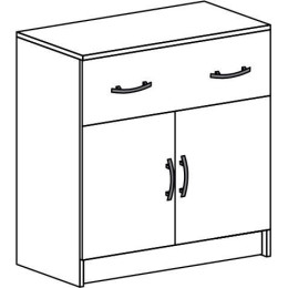 Комод с 1 ящиком и створками КМ 552 М
