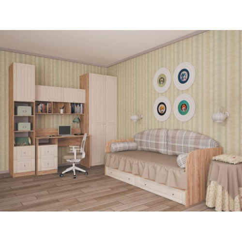 Подростковая комната Богуслава дуб баррик светлый/крем брюле