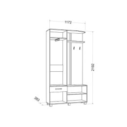 Прихожая "Ева 1" венге/рамух белый