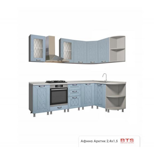 Кухня 2,4х1,5 «Афина Арктик»