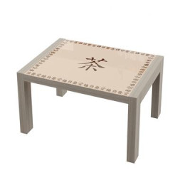 Стол журнальный «Кристалл» фотопечать иероглифы (чай)