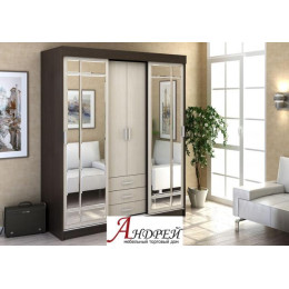 Шкаф-купе «Лидер 1М» (Ясень шимо темный/Ясень шимо светлый)