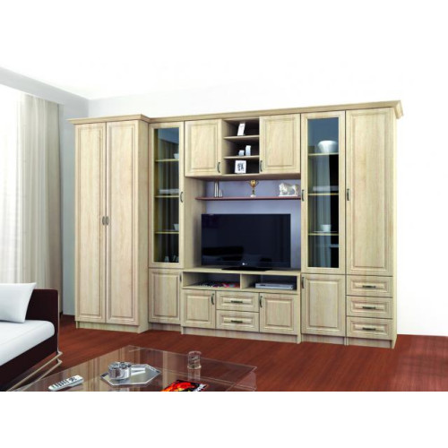 Гостиная «Империя 1» Рамочный фасад (Дуб сонома / Дуб сонома)