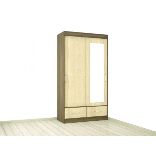 Шкаф-купе «Уют 1200» с ящиками (Ясень шимо / Дуб сонома)