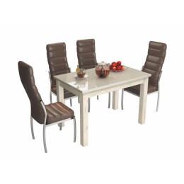 Стол обеденный Бостон-1 (дуб крафт белый/кремовый гранит)