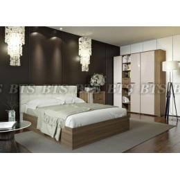 Подъемный механизм для кровати Баунти (с ортопедическим основанием) (Ясень шимо/Искусственная кожа «крем»)