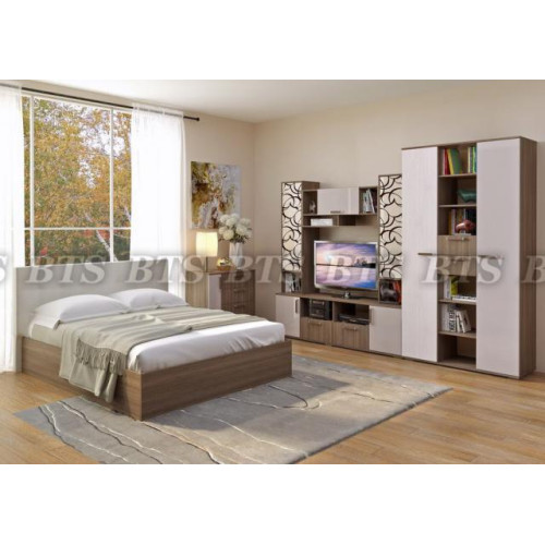 Подъемный механизм для кровати Баунти (с ортопедическим основанием) (Ясень шимо/Искусственная кожа «крем»)