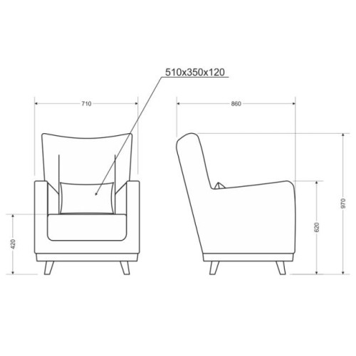 Кресло Интерьерное vitalcaramel/vitalcaramel/1категория