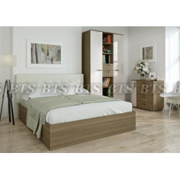 Подъемный механизм для кровати Баунти (с ортопедическим основанием) (Ясень шимо/Искусственная кожа «крем»)