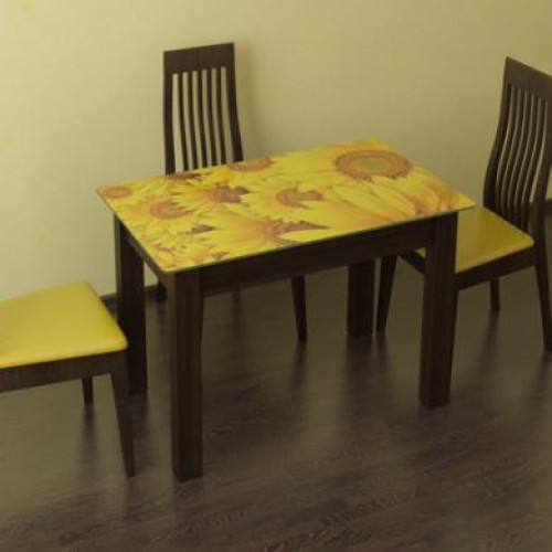 Стол обеденный «Ланч» фотопечать подсолнухи