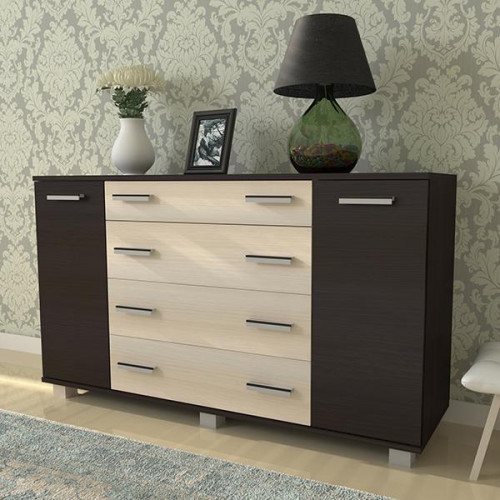 Комод «К-4» 1300 мм Млечный дуб/Венге