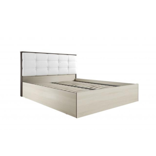 Кровать ЛК-2 Лирика (1,6) дуб сонома/ЭКОкожа милк