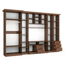 Гостиная «Империя 1» Рамочный фасад (Орех итальянский / Орех итальянский)