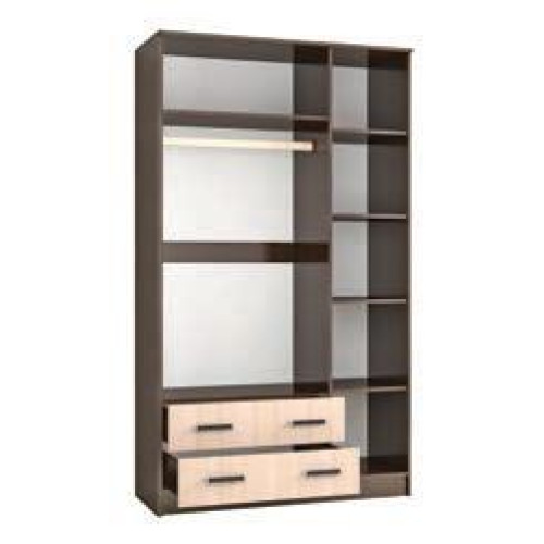 Шкаф комбинированный «Лагуна» с зеркалом (Венге / Дуб молочный)