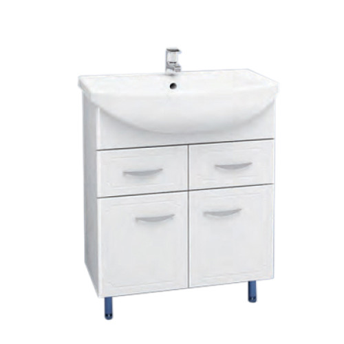 Тумба под ум-ник Стелла 65 см с 2-мя ящиками на ножках белая 13462